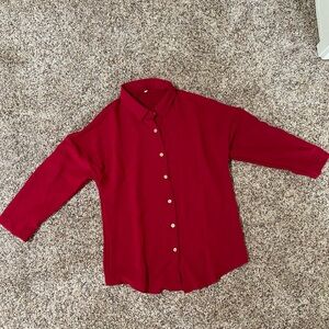 Red Button-Up Shirt